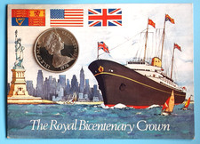 1976 Isle Man Royal Bicentenary Crown 925 Silver Proof COA Limited Edition 2,000