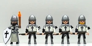 5 x ARQUERO ORDEN ALEMANA PLAYMOBIL Cruzado Teutone Crusader Custom RARO - Imagen 1 de 10