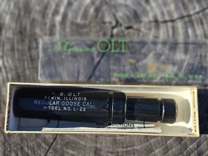 De colección P.S. Olt L-22 Ganso llamar con caja, papel Pekín Illinois pato de goma dura negro - Imagen 1 de 8