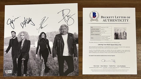 Little Big Town ENTIRE Band Signed 12x12 Photograph Vinyl Size BAS Beckett COA Cover