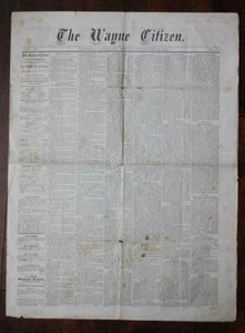1881 Cambridge City, Indiana Wayne periódico ciudadano asesinato de Garfield RARO- - Imagen 1 de 1