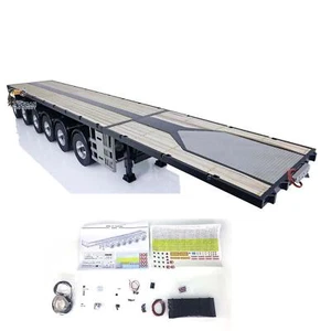 Fury Bear 6 Axles Flat Trailer for Tamiya 1/14 RC Tractor Truck Vehicle Model - Picture 1 of 24