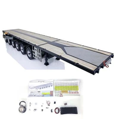 Fury Bear 6 Axles Flat Trailer for Tamiya 1/14 RC Tractor Truck Vehicle Model - Image 1 of 4