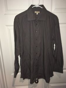 Burberry London Men's Long Sleeve Button Down Dress Shirt Gray 16.5 / 42