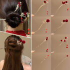 Retro Rose Hairpin For Women Chinese Style Tassel Hair Stick Pins Hair Clips