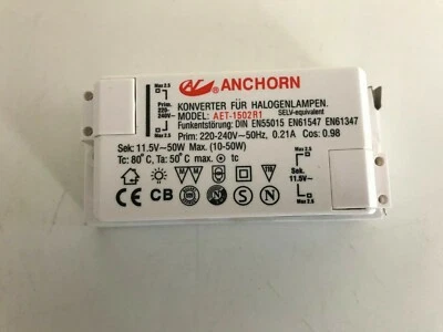 Anchorn AET-1502R1 halogen STEP DOWN CONVERTER 10-50W New WHITE