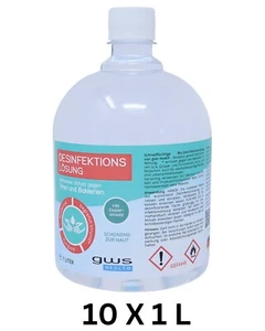 10 x 1 L gws Hand- und Flächendesinfekion 80% Bio-Ethanol  Desinfektionsmittel - Bild 1 von 4