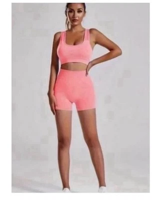 Nuevo conjunto de sujetador deportivo y yoga de cintura alta para mujer de 2 piezas. Talla pequeña Foto 1 de 3