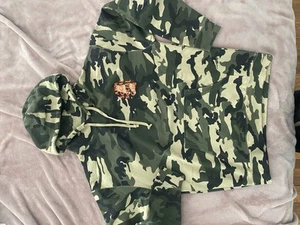 ANTI SOCIAL SOCIAL CLUB ORANGE LOGO CAMO PULLOVER HOODIE MENS LARGE - Picture 1 of 4