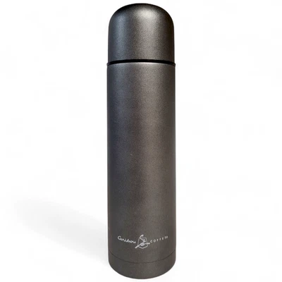 9" Caribou Coffee Company Grey Metal Thermos 16 oz. - Image 1 of 4
