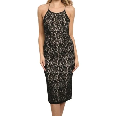 Little Black lace Open Back dress Size Large Cocktails And Parties - Imagem 1 de 4