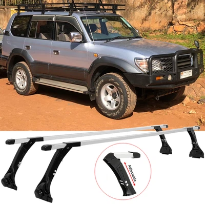 For Toyota Land Cruiser 63" Van Roof Rack Cross Bars Cargo Luggage w/Rain Gutter Foto 1 de 4