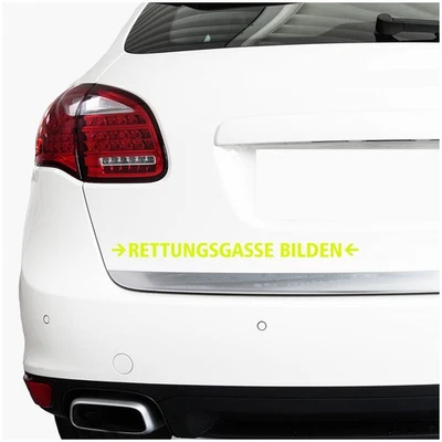 Rettungsgasse Bilden Autoaufkleber Sticker 30cm Selbstklebend K088 Neon Gelb - Bild 1 von 4