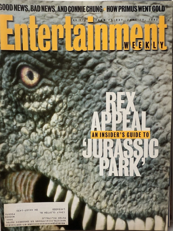 Entertainment Weekly Magazine Jun. 18, 1983 Jurassic Park-Primus-Connie Chung - Image 1 of 1