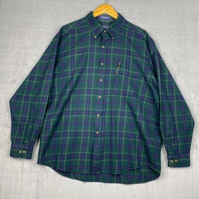 Vtg Pendleton Mens Button Down XL Green Tartan Plaid 100% Virgin Worsted Wool - Image 1 of 4