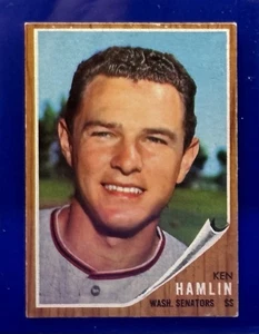 1962 Topps # 296 - KEN HAMLIN - WASHINGTON SENATORS - Picture 1 of 2