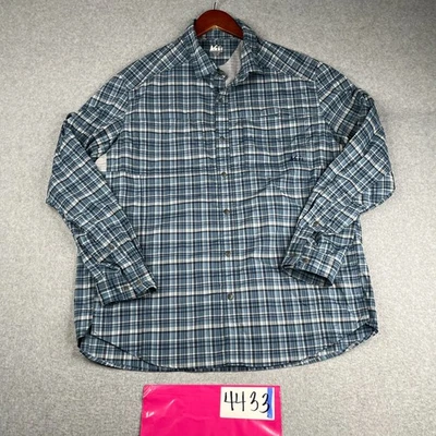 REI Co Op Adulto XL Azul Blanco Cuadros Ligero Abotonado Manga Larga Ventilado Hombres Foto 1 de 4