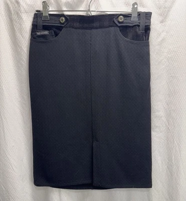 Falda negra hasta la rodilla Dolce & Gabbana D&G vintage para mujer - talla 24/38 Foto 1 de 4