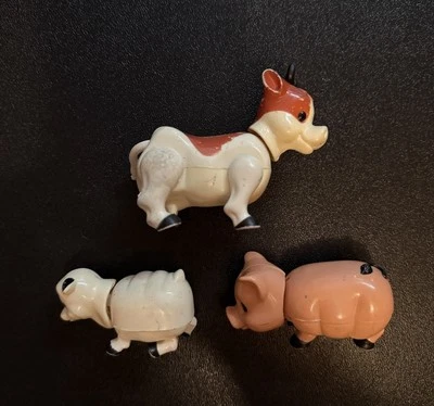 3 старых винтажных фигурки сельскохозяйственных животных Playskool Playmates Little People - Изображение 1 из 4