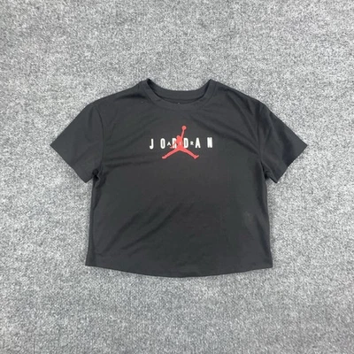 Jordan Shirt Youth Medium Black Jumpman Crop Top 10-12 YRS Recycled Polyester - Image 1 of 4