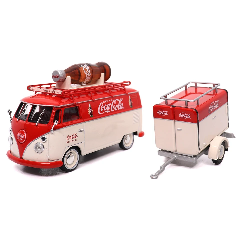 Coca-Cola Diecast Collectible | 1960 Volkswagen Kombi T1 with Trailer | 1:43 ... - Image 1 of 4
