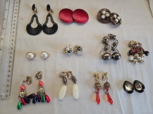 Clip-On EARRINGS LOT OF 11 - Picture 1 of 5