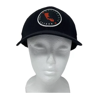 Hurley Size Medium Black California Bear Logo Flex Fit Ball Cap Hat Surf Beach - Picture 1 of 8