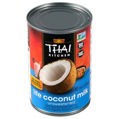 Leche de coco Thai Kitchen Unsweetened Lite, 13,66 fl oz (paquete de 12) Foto 1 de 4