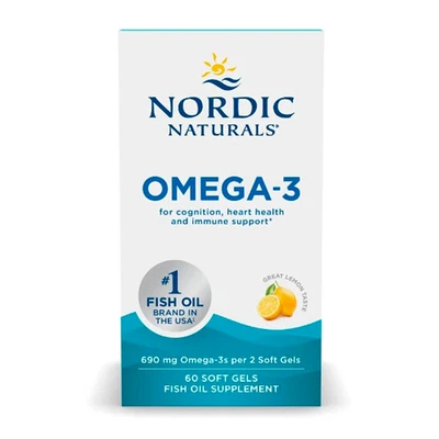 NORDIC Naturals 欧米茄 3 鱼油 60 软凝胶柠檬味纯度测试全新带标签 — 第 1/4 张图片
