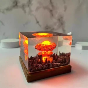 Mushroom Cloud Home Night Light City Clear Gifts Collection Resin 3D Lamp Decor - Picture 1 of 10