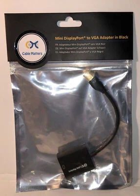 Cable Matters Gold Plated Mini DisplayPort/Thunderbolt  to VGA Adapter Black - Image 1 of 4