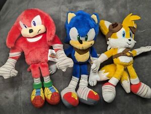 Sonic Tails & Knuckles- Small Sonic Boom Plush Toy TOMY Rare 8” 
