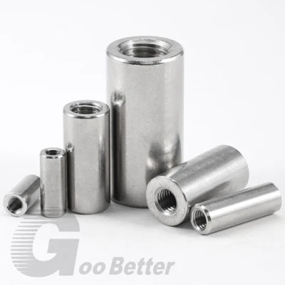 10 Stück Runde Langmutter Edelstahl Rundmuffen Muffe Gewindehülsen M2 bis M8 - Bild 1 von 4