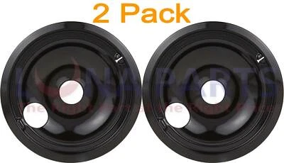 Paquete de 2 cuencos de goteo quemador negro de 8" 5304432168 5304432169 316048415 Foto 1 de 2