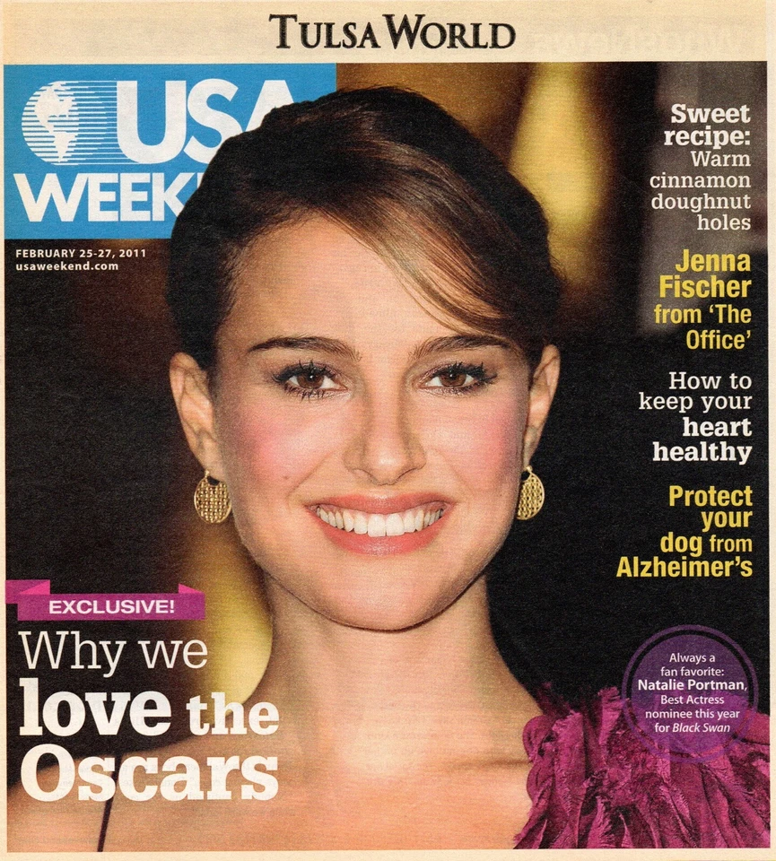 USA WEEKEND Magazine February 25-27 2011 Natalie Portman Jenna Fischer Oscars - Image 1 of 1