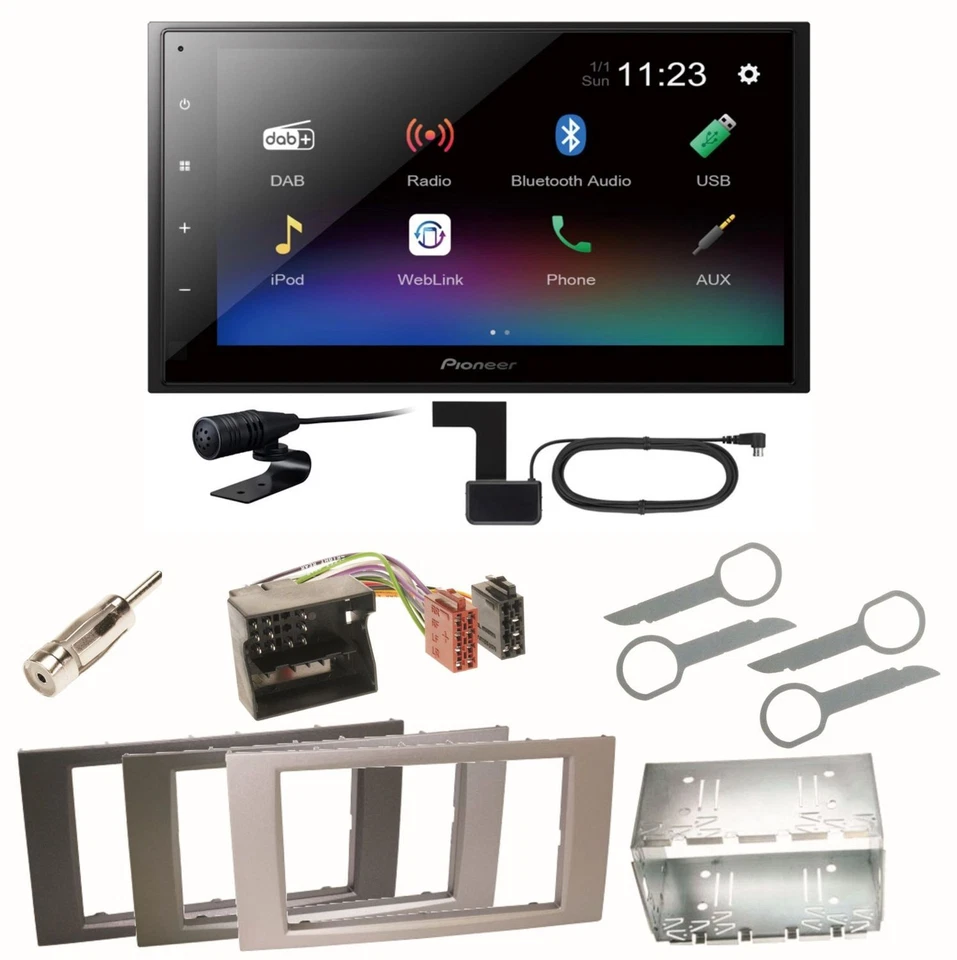 Pioneer DMH-A340DAB DAB+ Bluetooth Einbauset für Ford Focus C-Max Fiesta Transit - Bild 1 von 1