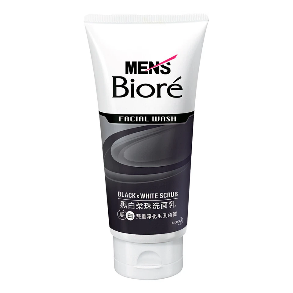 Kao Biore MEN'S DEEP CLEAN Black & White Scrub w/ Micro Beads 100g - Image 1 of 1