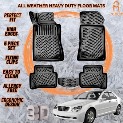 Alfombrillas moldeadas en 3D forros para Mercedes Clase C 2001-2007 para todas las estaciones de alta resistencia Foto 1 de 4