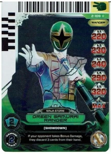 POWER RANGERS GUARDIANES DE LA JUSTICIA SÚPER RARO HOLOFOIL 2-109 GREEN RANGER ex - Imagen 1 de 1