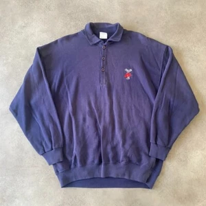Nike Sweatshirt Mens Large Vintage Winged Victory 80s 90s Collared Jumper, Navy - Picture 1 of 9