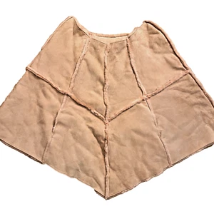 UGG Australia Poncho Suede Faux Fur Lined Beige Pink Size S/M - Picture 1 of 6