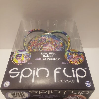 Spin Flip Puzzle 360 Degrees Adult Fidget Toy Spin Flip Solve Ages 8+  Owl/Face  - Image 1 of 4