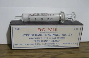 2 cc.  B-D Yale Hypodermic Syringe No. 2Y  NOS - Picture 1 of 3