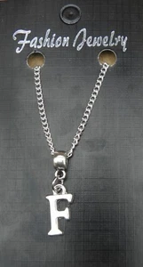 Letter F Pendant Necklace 18" or 24 Inch Chain Alphabet Name Initial Charm - Picture 1 of 5