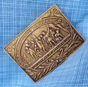 Columbus Landing 1492 Belt Buckle Historic Commemorative Vtg Brass       .QRT588 - Picture 1 of 9