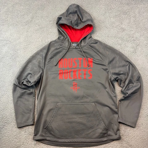 NBA Houston Rockets Hoodie Men’s size XL Grey Red Pullover Sweater Cover