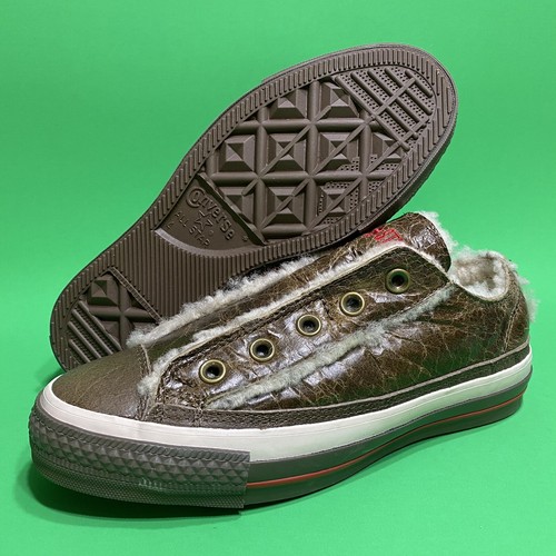 NUOVE scarpe slip on Converse Chuck Taylor Shealing OX lana da donna taglia 6 1W482