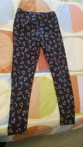 Gently Used SO Girls' L 10/12 So Fleece-Lined Leggings, Candy Cane & Holly - Picture 1 of 4