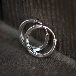 Small 925 Sterling Silver Solid Men's Women's Tiny Hoop Huggie Earrings - Picture 1 of 3