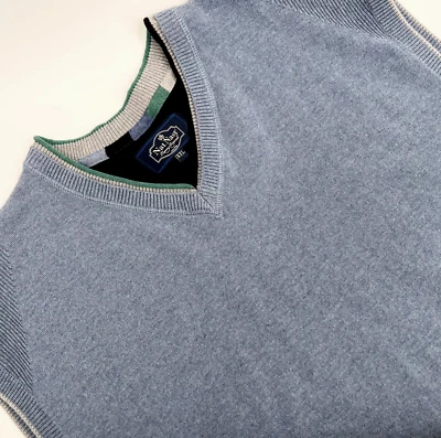 NAT NAST Para hombres XXL Invierno Azul Cielo Mezcla de Cachemira Cuello en V Pullover Suéter Chaleco Foto 1 de 4